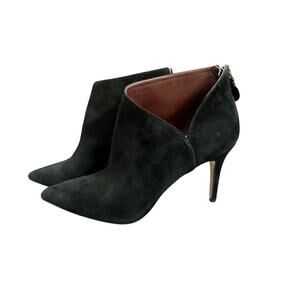 Enzo Angiolini Ruthely Black Suede Pointy Toe Boots Booties Sz 8.5
